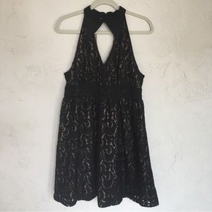 Anna Sui for Target Black Lace Tuxedo Collar Mini Dress Size Junior’s 13
